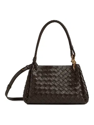 Bottega Veneta Women's Parachute Intrecciato Leather Shoulder Bag - Fondant Brass | Thumbnail 1 Bottega Veneta Women's Parachute Intrecciato Leather Shoulder Bag - Fondant Brass | Thumbnail 1