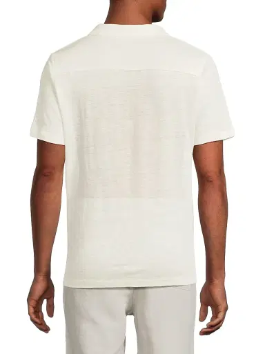 Onia Men's Shaun Linen Polo Shirt - White | Thumbnail 5 Onia Men's Shaun Linen Polo Shirt - White | Thumbnail 5