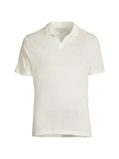 Onia Men's Shaun Linen Polo Shirt - White | Thumbnail 1 Onia Men's Shaun Linen Polo Shirt - White | Thumbnail 1