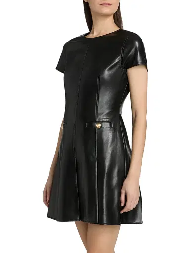 Cinq à Sept Women's Nova Faux Leather Minidress - Black | Thumbnail 4 Cinq à Sept Women's Nova Faux Leather Minidress - Black | Thumbnail 4