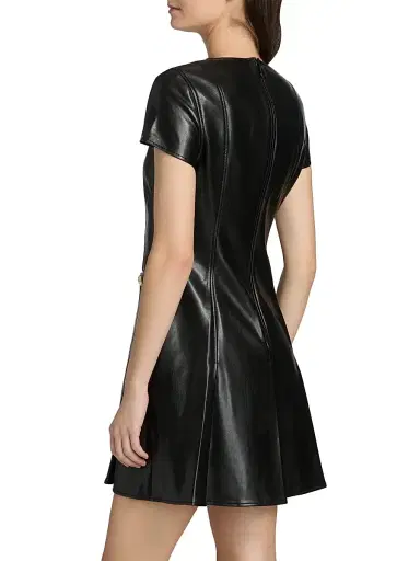 Cinq à Sept Women's Nova Faux Leather Minidress - Black | Thumbnail 5 Cinq à Sept Women's Nova Faux Leather Minidress - Black | Thumbnail 5
