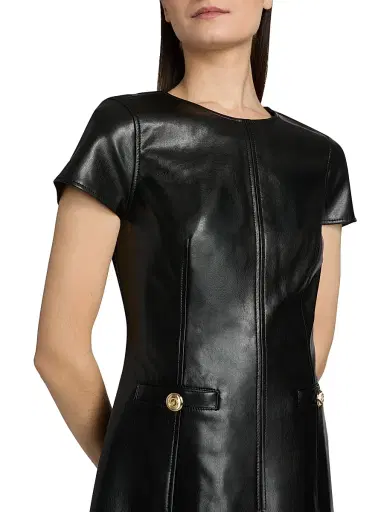 Cinq à Sept Women's Nova Faux Leather Minidress - Black | Thumbnail 6 Cinq à Sept Women's Nova Faux Leather Minidress - Black | Thumbnail 6