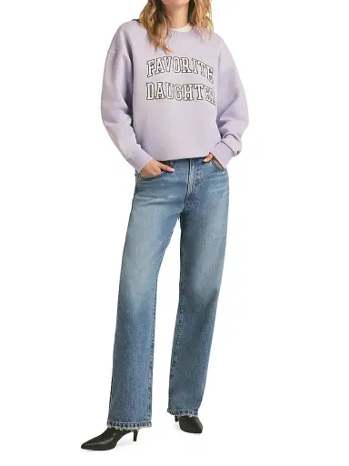Favorite Daughter Women's Collegiate Oversized Logo Cotton-Blend Sweatshirt | Thumbnail 2 Favorite Daughter Women's Collegiate Oversized Logo Cotton-Blend Sweatshirt | Thumbnail 2