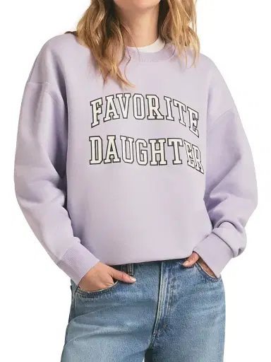Favorite Daughter Women's Collegiate Oversized Logo Cotton-Blend Sweatshirt | Thumbnail 4 Favorite Daughter Women's Collegiate Oversized Logo Cotton-Blend Sweatshirt | Thumbnail 4