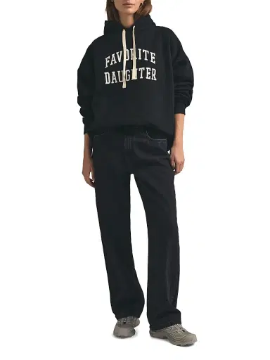 Favorite Daughter Women's The Collegiate Logo Hoodie - Black - Size XS | Thumbnail 2 Favorite Daughter Women's The Collegiate Logo Hoodie - Black - Size XS | Thumbnail 2
