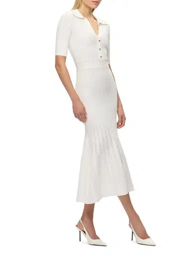 Hervé Léger Women's Adele Rib-Knit Midi-Dress - Alabaster - Size XS | Thumbnail 4 Hervé Léger Women's Adele Rib-Knit Midi-Dress - Alabaster - Size XS | Thumbnail 4