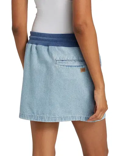 Moschino Jeans Women's Denim Two-Tone Miniskirt - Multi Light Blue | Thumbnail 5 Moschino Jeans Women's Denim Two-Tone Miniskirt - Multi Light Blue | Thumbnail 5