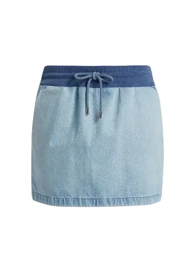 Moschino Jeans Women's Denim Two-Tone Miniskirt - Multi Light Blue | Thumbnail 1 Moschino Jeans Women's Denim Two-Tone Miniskirt - Multi Light Blue | Thumbnail 1