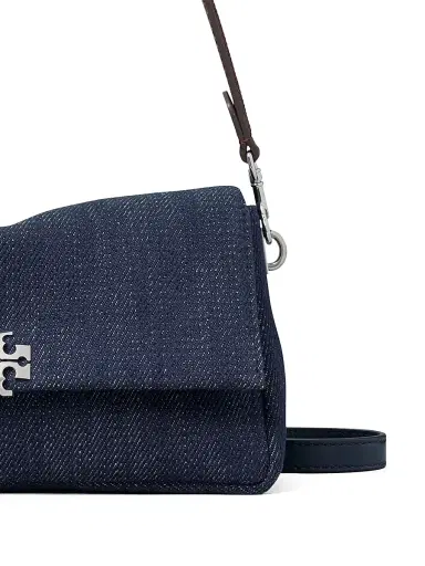 Tory Burch Women's Charlie Small Denim Shoulder Bag - Midnight | Thumbnail 6 Tory Burch Women's Charlie Small Denim Shoulder Bag - Midnight | Thumbnail 6