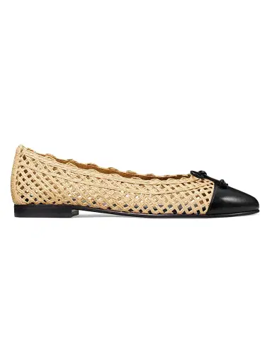 Tory Burch Women's Woven Leather-Blend Ballet Flats - Natural - Size 9.5 | Thumbnail 1 Tory Burch Women's Woven Leather-Blend Ballet Flats - Natural - Size 9.5 | Thumbnail 1
