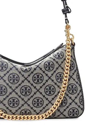 Tory Burch Women's Perry Small Monogram Shoulder Bag - Tory Navy | Thumbnail 3 Tory Burch Women's Perry Small Monogram Shoulder Bag - Tory Navy | Thumbnail 3