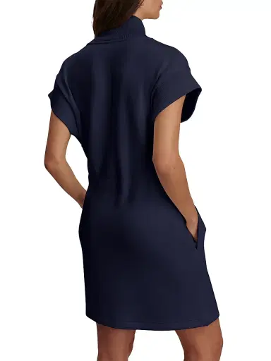 Varley Women's Avaya Half-Zip Minidress - Blue Nights | Thumbnail 5 Varley Women's Avaya Half-Zip Minidress - Blue Nights | Thumbnail 5