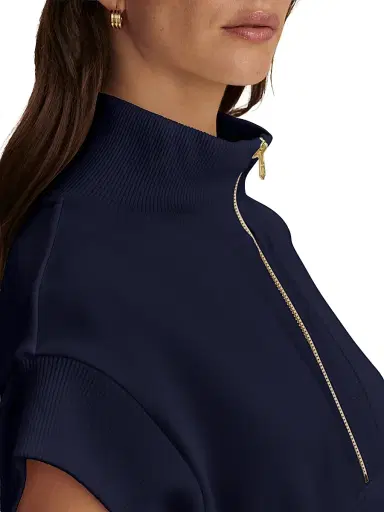 Varley Women's Avaya Half-Zip Minidress - Blue Nights | Thumbnail 7 Varley Women's Avaya Half-Zip Minidress - Blue Nights | Thumbnail 7