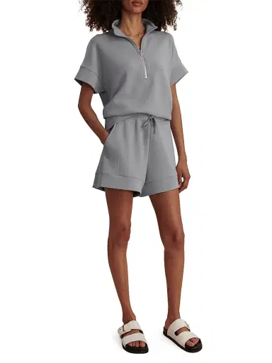 Varley Women's Ritchie Short-Sleeve Half-Zip Pullover - Wind Blue | Thumbnail 2 Varley Women's Ritchie Short-Sleeve Half-Zip Pullover - Wind Blue | Thumbnail 2