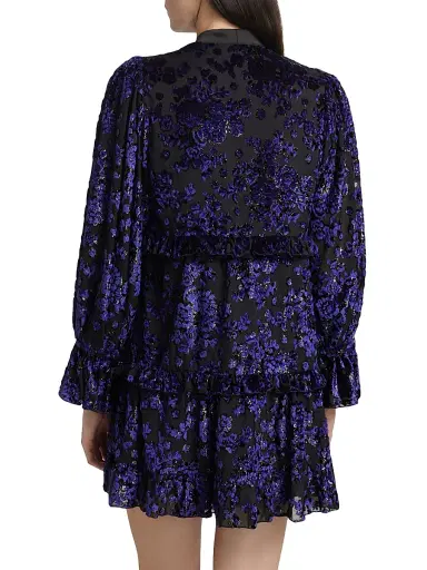 ALICE + OLIVIA Women's Moranne Satin Tieneck Minidress - Midnight Blue | Thumbnail 5 ALICE + OLIVIA Women's Moranne Satin Tieneck Minidress - Midnight Blue | Thumbnail 5