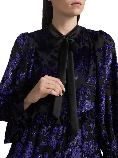 ALICE + OLIVIA Women's Moranne Satin Tieneck Minidress - Midnight Blue | Thumbnail 6 ALICE + OLIVIA Women's Moranne Satin Tieneck Minidress - Midnight Blue | Thumbnail 6