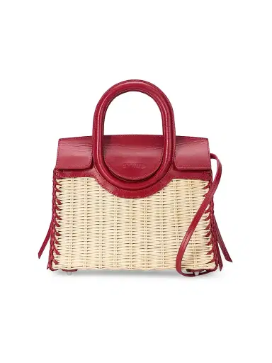 Staud Women's Maude Mini Wicker Carryall Top Handle Bag | Thumbnail 2 Staud Women's Maude Mini Wicker Carryall Top Handle Bag | Thumbnail 2