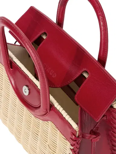 Staud Women's Maude Mini Wicker Carryall Top Handle Bag | Thumbnail 3 Staud Women's Maude Mini Wicker Carryall Top Handle Bag | Thumbnail 3