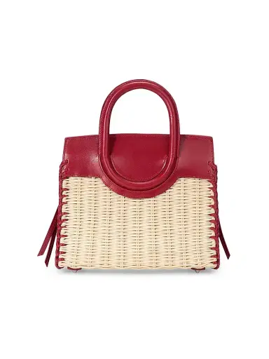 Staud Women's Maude Mini Wicker Carryall Top Handle Bag | Thumbnail 4 Staud Women's Maude Mini Wicker Carryall Top Handle Bag | Thumbnail 4
