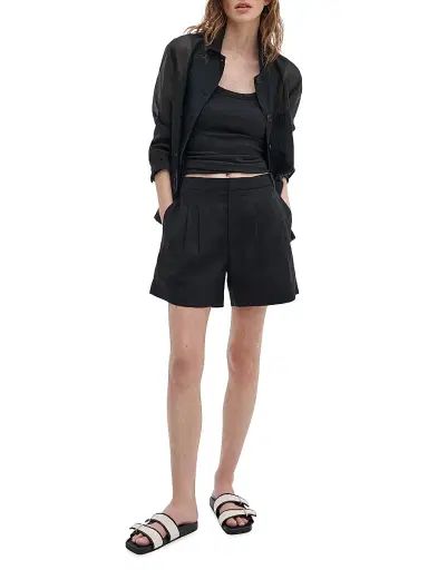 rag & bone Women's Chappell Linen Shorts - Black - Size 16 | Thumbnail 2 rag & bone Women's Chappell Linen Shorts - Black - Size 16 | Thumbnail 2