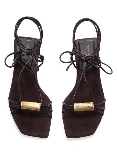 rag & bone Women's Liv Leather Ankle-Wrap Sandals - Dark Chocolate - Size 10 | Thumbnail 4 rag & bone Women's Liv Leather Ankle-Wrap Sandals - Dark Chocolate - Size 10 | Thumbnail 4