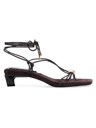 rag & bone Women's Liv Leather Ankle-Wrap Sandals - Dark Chocolate - Size 10 | Thumbnail 1 rag & bone Women's Liv Leather Ankle-Wrap Sandals - Dark Chocolate - Size 10 | Thumbnail 1