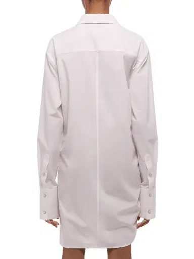 Helmut Lang Women's Knotted Cotton Shirtdress - White | Thumbnail 5 Helmut Lang Women's Knotted Cotton Shirtdress - White | Thumbnail 5