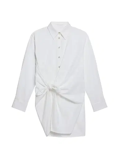 Helmut Lang Women's Knotted Cotton Shirtdress - White | Thumbnail 1 Helmut Lang Women's Knotted Cotton Shirtdress - White | Thumbnail 1