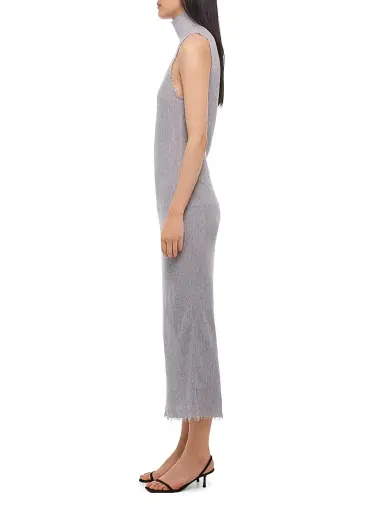 Helmut Lang Women's Turtleneck Linen-Cotton Tank Midi Dress - Cool Grey | Thumbnail 3 Helmut Lang Women's Turtleneck Linen-Cotton Tank Midi Dress - Cool Grey | Thumbnail 3