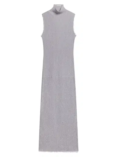 Helmut Lang Women's Turtleneck Linen-Cotton Tank Midi Dress - Cool Grey | Thumbnail 1 Helmut Lang Women's Turtleneck Linen-Cotton Tank Midi Dress - Cool Grey | Thumbnail 1