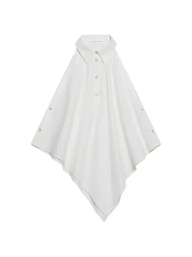 Helmut Lang Women's Collar Scarf Cotton Top - White | Thumbnail 1 Helmut Lang Women's Collar Scarf Cotton Top - White | Thumbnail 1