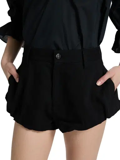 Frame Women's The Shell Cotton Balloon Shorts - Black - Size 31 | Thumbnail 6 Frame Women's The Shell Cotton Balloon Shorts - Black - Size 31 | Thumbnail 6