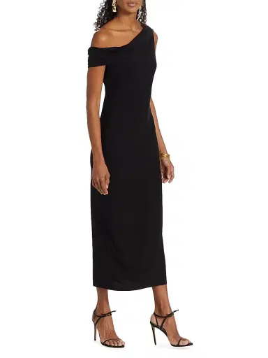 Reformation Women's Jaman Draped One-Shoulder Midi-Dress - Black - Size XS | Thumbnail 2 Reformation Women's Jaman Draped One-Shoulder Midi-Dress - Black - Size XS | Thumbnail 2