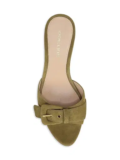 Veronica Beard Women's Tia 65MM Buckled Suede Slip-On Sandals - Fennel Green | Thumbnail 4 Veronica Beard Women's Tia 65MM Buckled Suede Slip-On Sandals - Fennel Green | Thumbnail 4