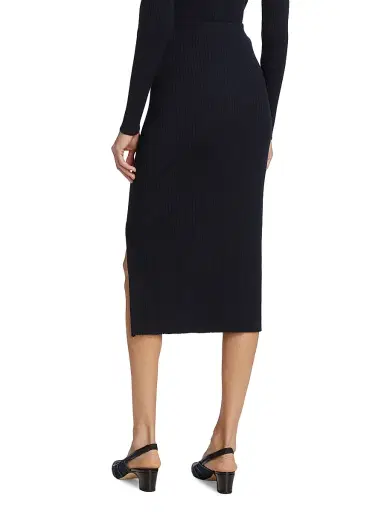 Saks Fifth Avenue Women's Wide Rib-Knit Pencil Skirt - Deep Navy | Thumbnail 5 Saks Fifth Avenue Women's Wide Rib-Knit Pencil Skirt - Deep Navy | Thumbnail 5