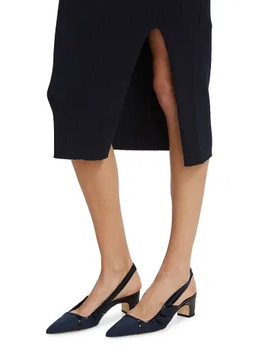 Saks Fifth Avenue Women's Wide Rib-Knit Pencil Skirt - Deep Navy | Thumbnail 6 Saks Fifth Avenue Women's Wide Rib-Knit Pencil Skirt - Deep Navy | Thumbnail 6