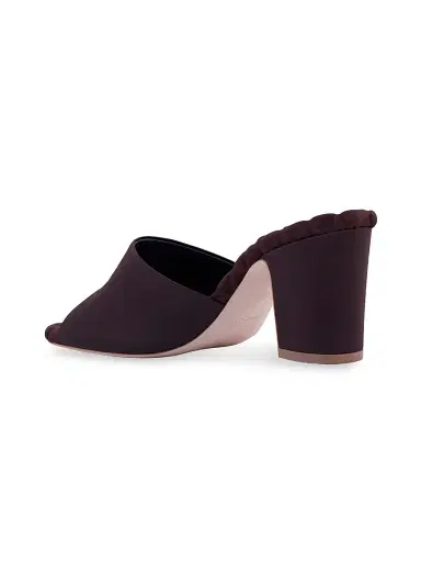 AERA Women's Giulio 70MM Vegan Satin Mules - Brown | Thumbnail 2 AERA Women's Giulio 70MM Vegan Satin Mules - Brown | Thumbnail 2