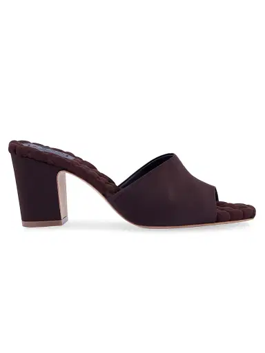 AERA Women's Giulio 70MM Vegan Satin Mules - Brown | Thumbnail 1 AERA Women's Giulio 70MM Vegan Satin Mules - Brown | Thumbnail 1