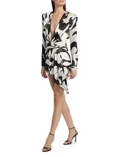 Ronny Kobo Women's Kit Abstract Belted Minidress - Black | Thumbnail 4 Ronny Kobo Women's Kit Abstract Belted Minidress - Black | Thumbnail 4
