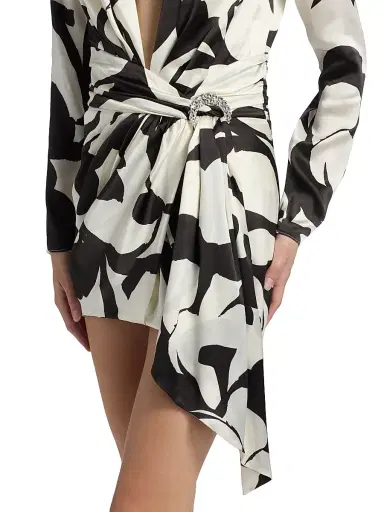 Ronny Kobo Women's Kit Abstract Belted Minidress - Black | Thumbnail 6 Ronny Kobo Women's Kit Abstract Belted Minidress - Black | Thumbnail 6