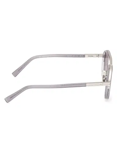 Zegna Men's 51MM Round Metal Sunglasses - Grey | Thumbnail 7 Zegna Men's 51MM Round Metal Sunglasses - Grey | Thumbnail 7