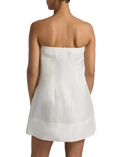 Amur Women's Azara Linen-Silk Strapless Minidress - Ivory - Size 10 | Thumbnail 5 Amur Women's Azara Linen-Silk Strapless Minidress - Ivory - Size 10 | Thumbnail 5