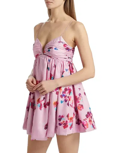 AMUR Women's Kimberly Floral Sweetheart Babydoll Minidress - Mosaic Poppies | Thumbnail 4 AMUR Women's Kimberly Floral Sweetheart Babydoll Minidress - Mosaic Poppies | Thumbnail 4