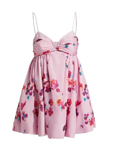 AMUR Women's Kimberly Floral Sweetheart Babydoll Minidress - Mosaic Poppies | Thumbnail 1 AMUR Women's Kimberly Floral Sweetheart Babydoll Minidress - Mosaic Poppies | Thumbnail 1