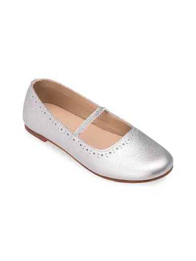 Elephantito Baby's & Girl's Sasha Leather Ballerina Flats - Silver 6 (Baby) | Thumbnail 1 Elephantito Baby's & Girl's Sasha Leather Ballerina Flats - Silver 6 (Baby) | Thumbnail 1