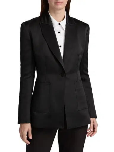 Toccin Women's Preston Tuxedo Blazer - Jet | Thumbnail 3 Toccin Women's Preston Tuxedo Blazer - Jet | Thumbnail 3