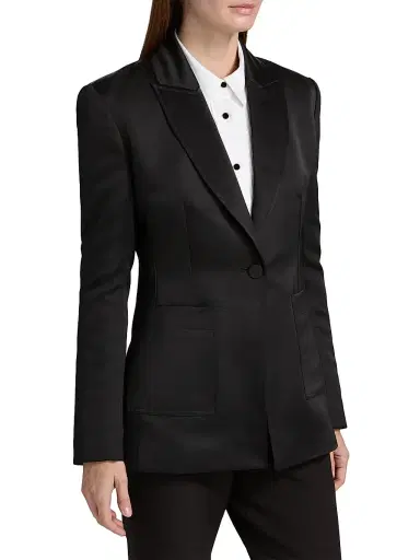 Toccin Women's Preston Tuxedo Blazer - Jet | Thumbnail 4 Toccin Women's Preston Tuxedo Blazer - Jet | Thumbnail 4