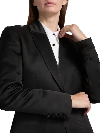 Toccin Women's Preston Tuxedo Blazer - Jet | Thumbnail 6 Toccin Women's Preston Tuxedo Blazer - Jet | Thumbnail 6