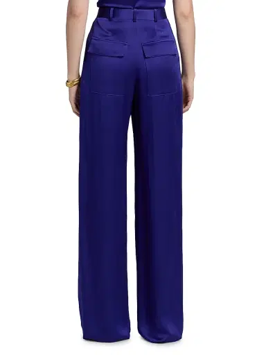 Lapointe Women's Satin Relaxed Pleated Pants - Indigo - Size 14 | Thumbnail 5 Lapointe Women's Satin Relaxed Pleated Pants - Indigo - Size 14 | Thumbnail 5