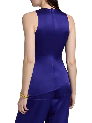 Lapointe Women's Satin Asymmetric Top - Indigo - Size 14 | Thumbnail 5 Lapointe Women's Satin Asymmetric Top - Indigo - Size 14 | Thumbnail 5